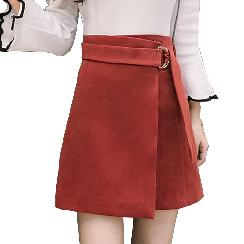 Женская летняя замшевая мини юбка Neophil 2020 модная повседневная облегающая черная - Фото №1