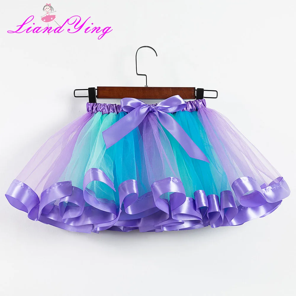 6303 SKirt Unicorn Headband Princess Mermaid Tutu Skirt Baby Girls Clothes Rainbow Kids Party Tutu for Girls Skirts Children Ball Gown - Цвет: 6303 SKirt