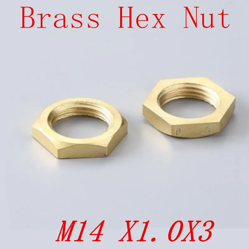 

20pcs M14*1.0*3 Brass hex thin lighting lock nut