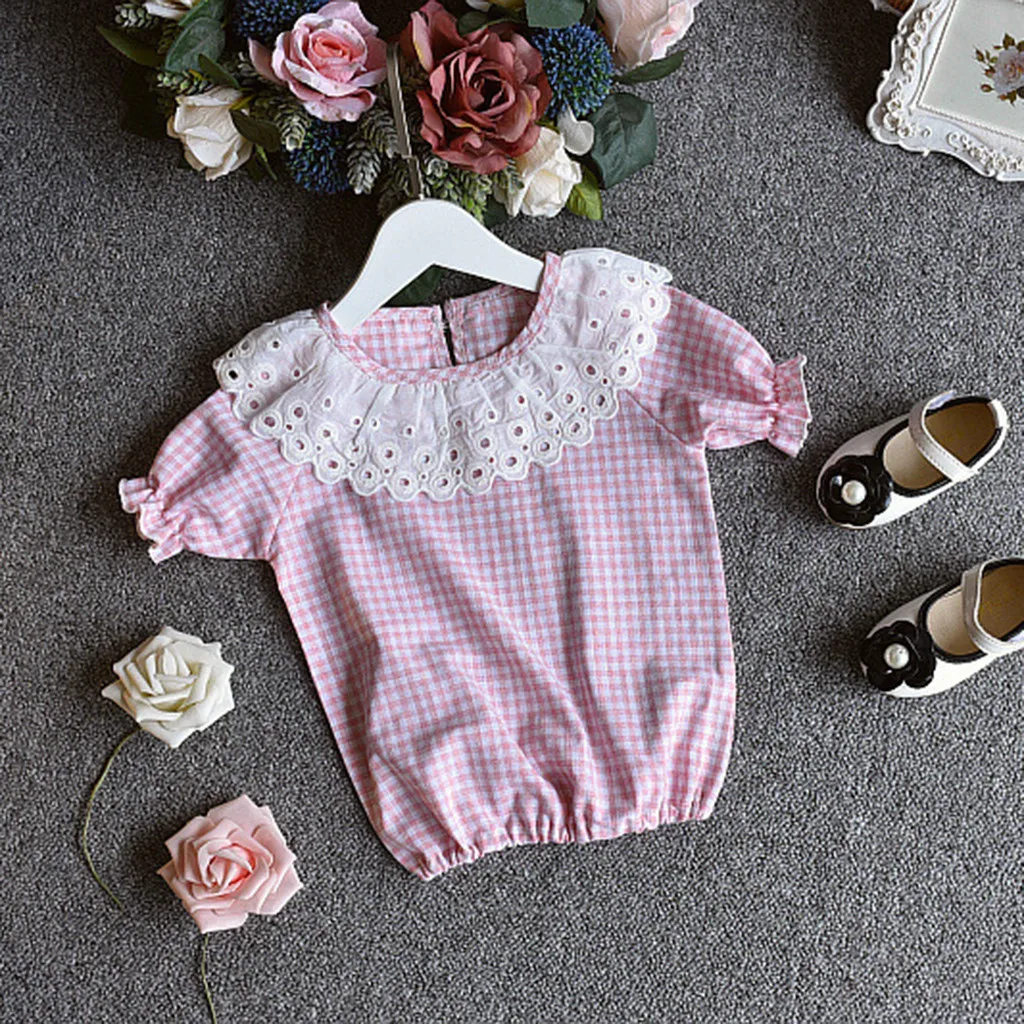 Одежда для детей ясельного возраста одежда клетчатая футболка топы + шорты с