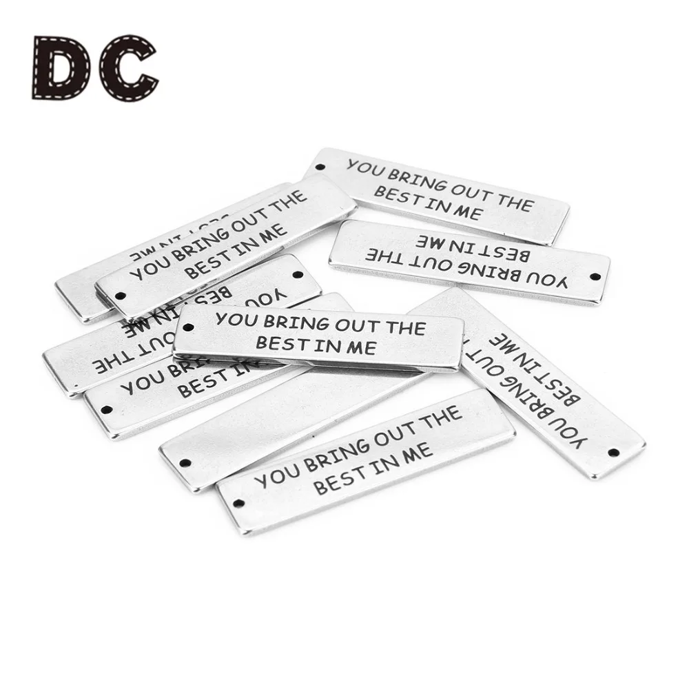 DC 5 шт./партия 10x40 мм Прямоугольный кулон из нержавеющей стали &quotВы извлекаете