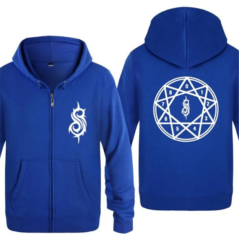 blue hoodie 13 Для мужчин s Толстовка Rock Slipknot толстовки Для мужчин хип-хоп флисовая куртка на молнии с длинными рукавами пальто толстовка скейт уличная костюм зимний - Цвет: blue hoodie 13