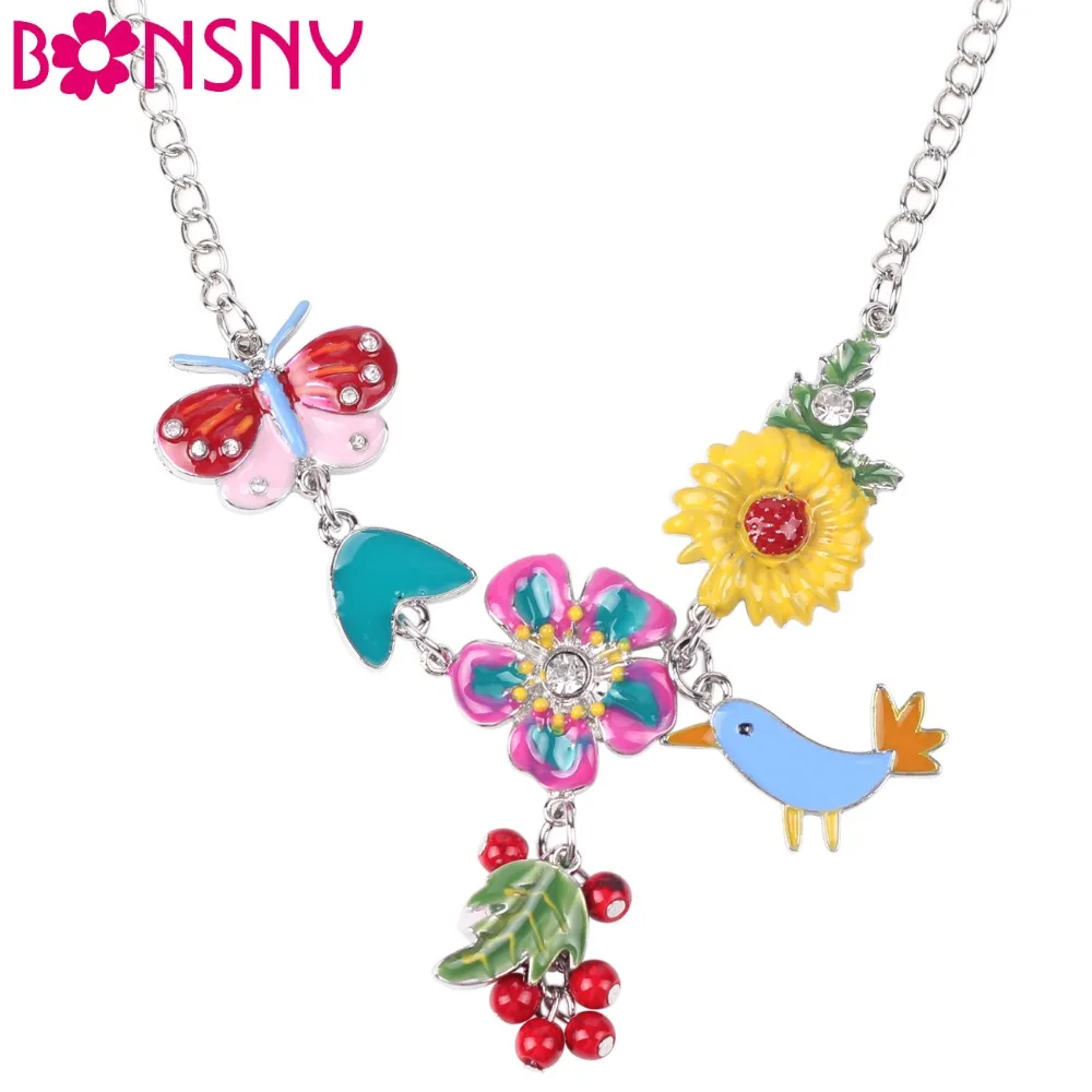 Женское ожерелье с подвеской в виде птицы цветка и бабочки|jewelry for women|statement chokerchain