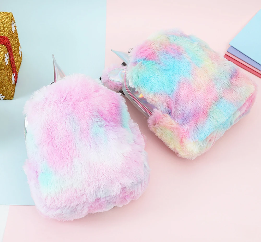 Модные женские рюкзаки Mochila с милым единорогом, Мультяшные рюкзаки Kawaii, кожаные голограммы, женские школьные сумки для девочек, кожаный рюкзак