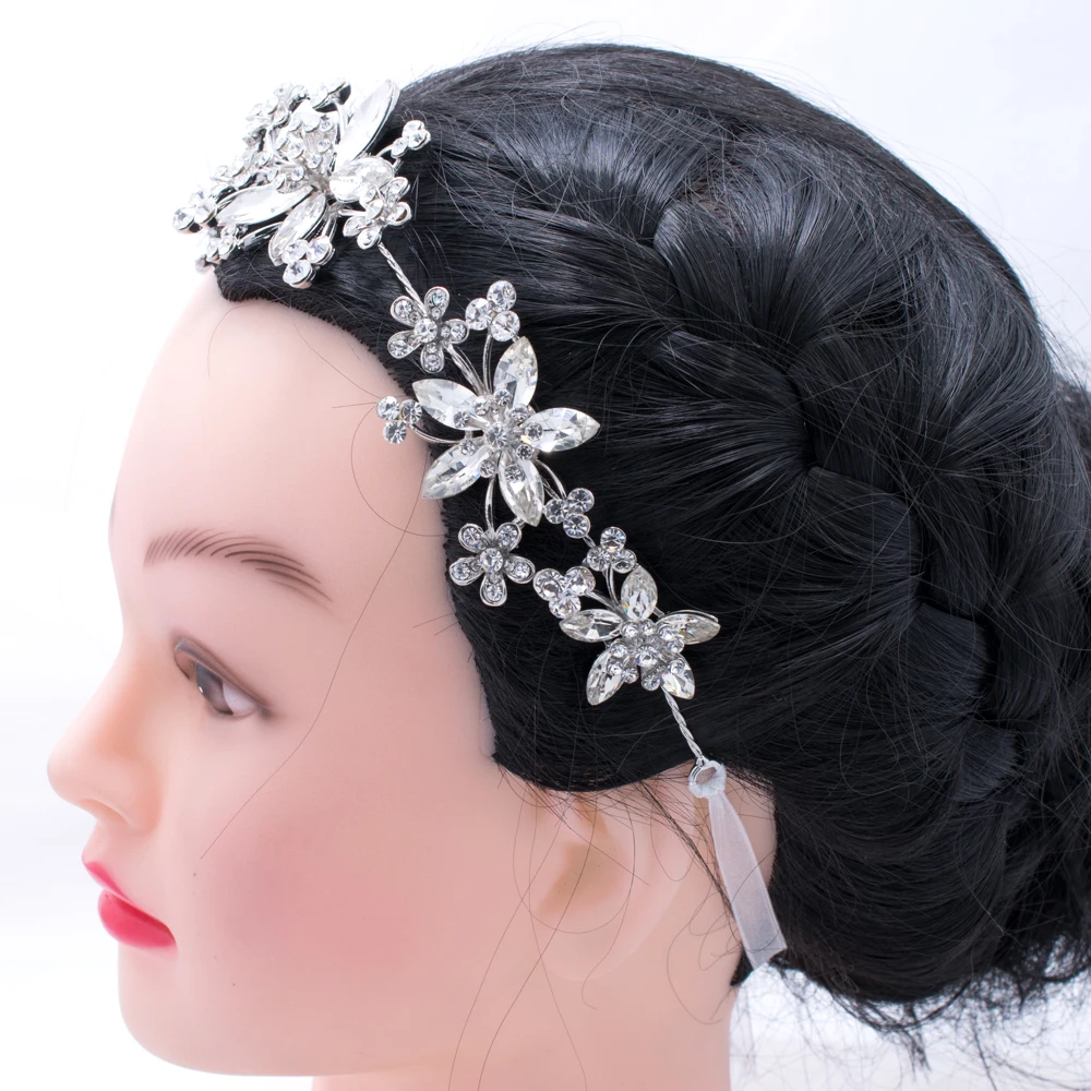 Винтажный цветочный гребень невесты, элегантная чистая австрийская кристальная тиара для волос, свадебные украшения для невесты GX011.