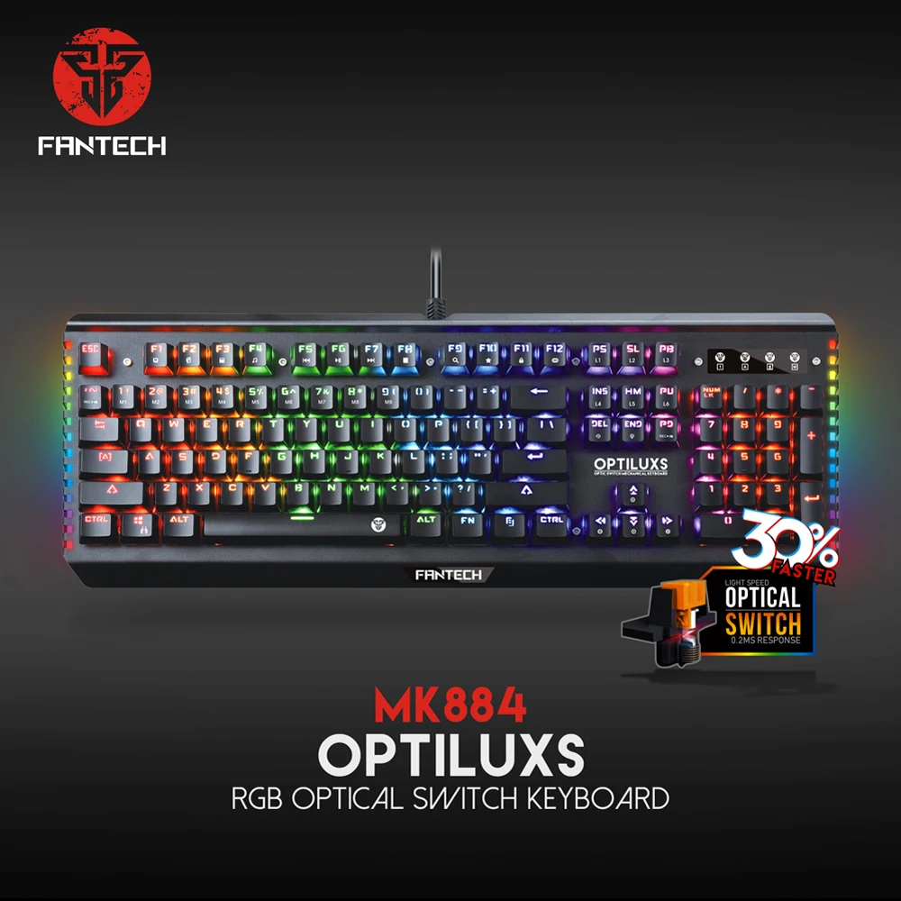 Fantech Mk884 профессиональная механическая клавиатура с RGB подсветкой игровая клавиатура USB Проводная Водонепроницаемая клавиатура для игры в офис