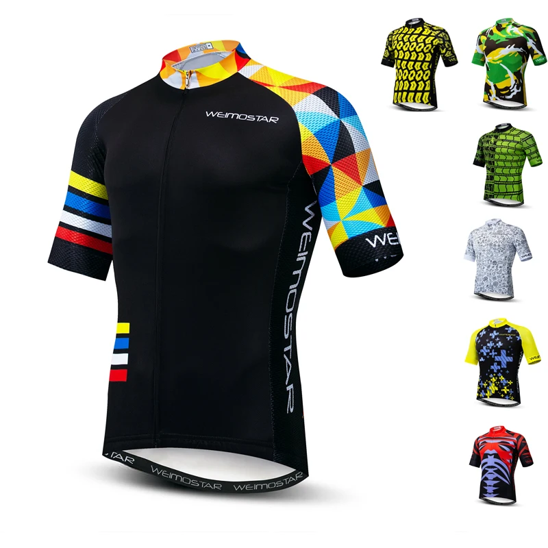 

2021 Cycling Jersey Men Mountain Bike Jersey MTB Bicycle Shirts Short Sleeve Pro Team Road Tops Outdoor Sport Jersey Black