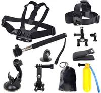 brand new 9 in 1 head chest mount floating monopod pole accessories kits for gopro hero 1 2 3 4 camera free shipping