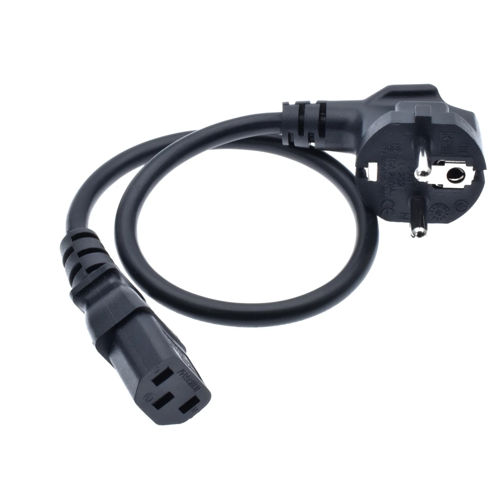 CEE7/7 IEC C13 Мощность шнуры, 10A, 250 V, H05VV-F 0,75 мм кабель, короткий силовой провод Schuko to C13 Мощность шнур, 1ft/30 см