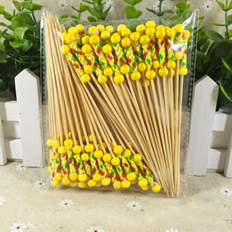 100pc12cm сердце цветок бамбука палочка буфет фрукт для кекса вилка вечерние десерт салат палочка коктейльный шампур для свадебного декора