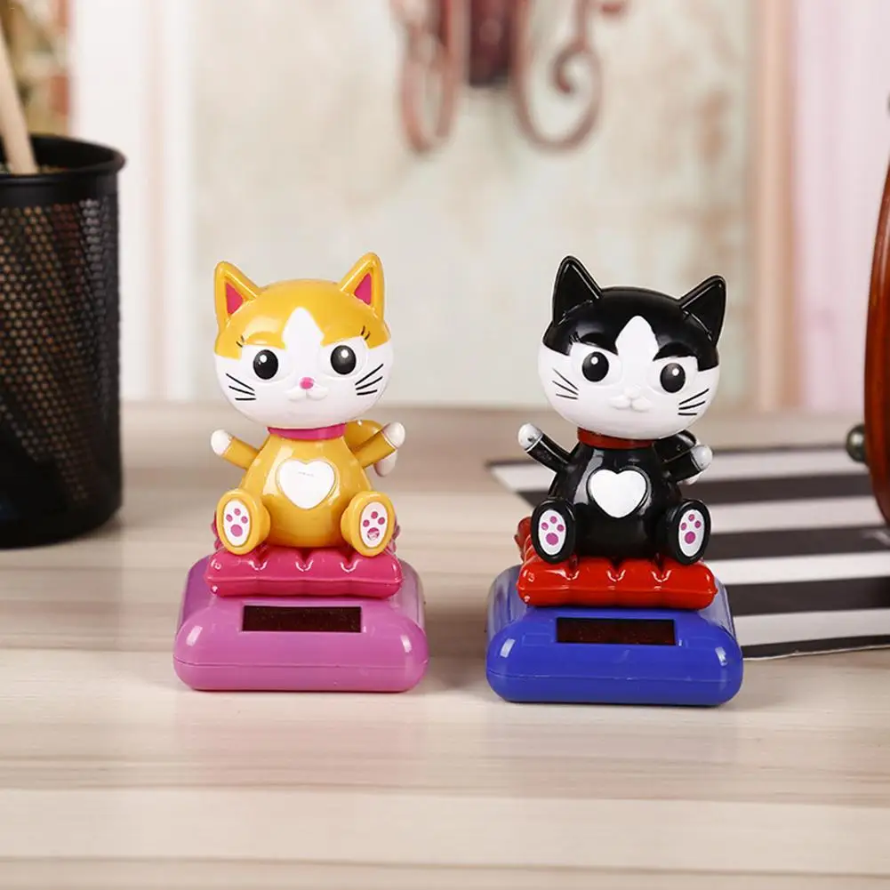 Solar Shaking Head Lucky Cat Innovative Powered Car Decoration Cartoon Doll Dashboard Interior Accessories | Автомобили и