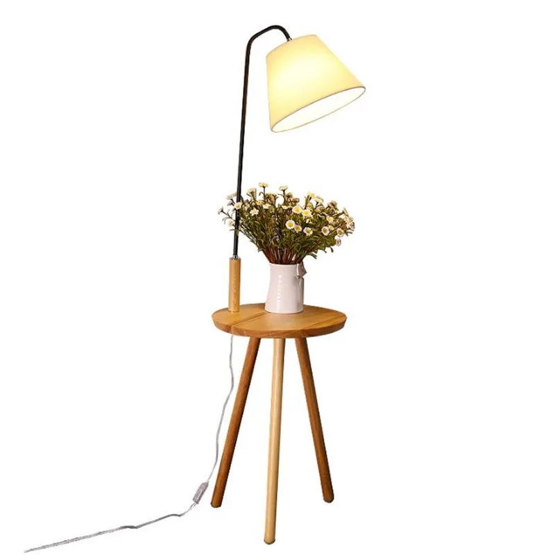 Современная Скандинавская простая деревянная Светодиодная лампа E27 Напольная