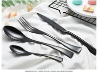 hot sale 4 pcsset kaya tungsten color dinnerware knife 304 stainless steel western cutlery kitchen food tableware dinner set