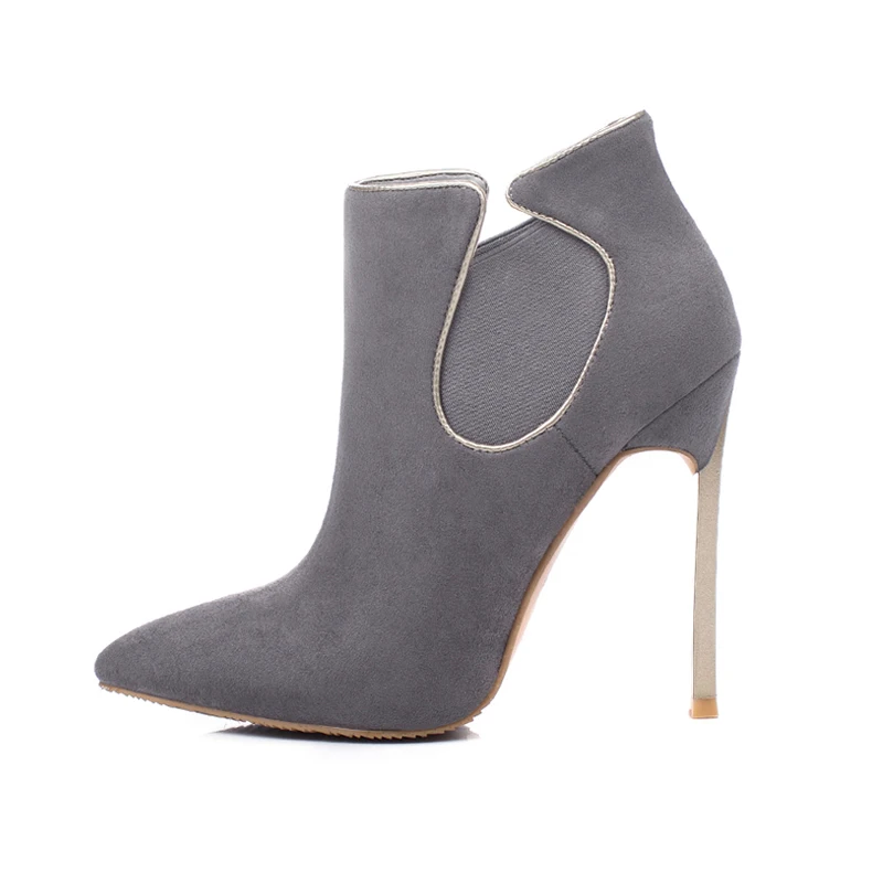 Женские ботинки на высоком каблуке 12 см с острым носком | Обувь