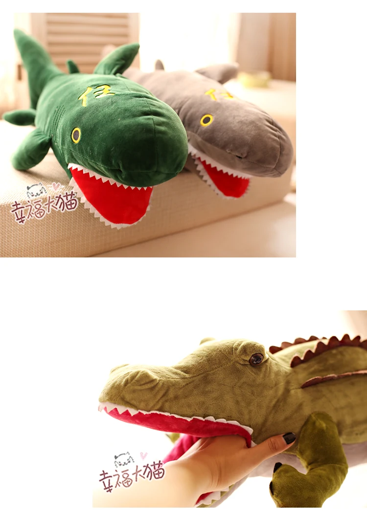 

Candice guo Plush toy stuffed doll Crocodile shark hand warm cartoon cute kid pillow cushion birthday gift christmas present 1pc