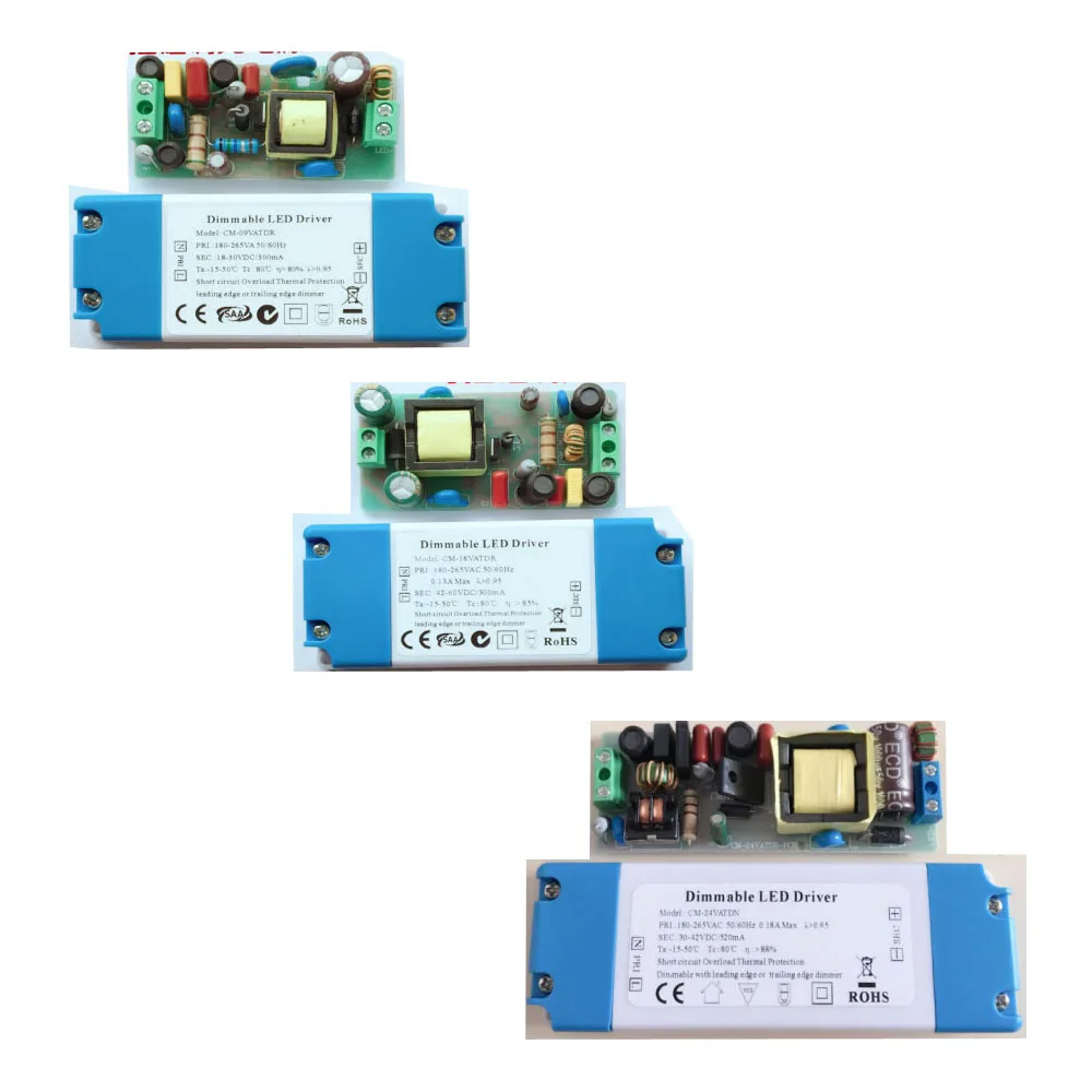 Dimmable with Leading /Trailing Edge Dimmer Triac Dimming Led Driver Terminal Block for Wire Connection Output 300mA-1500mA