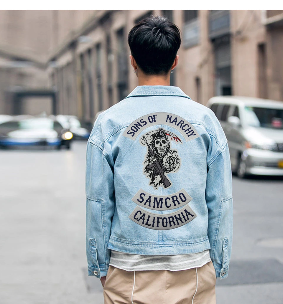 Нашивка Sons of Patch Anarchy SOA мотоциклетная нашивка Байкер вышитый значок для одежды куртка на спине большой размер панк и рок эмблема Железная на