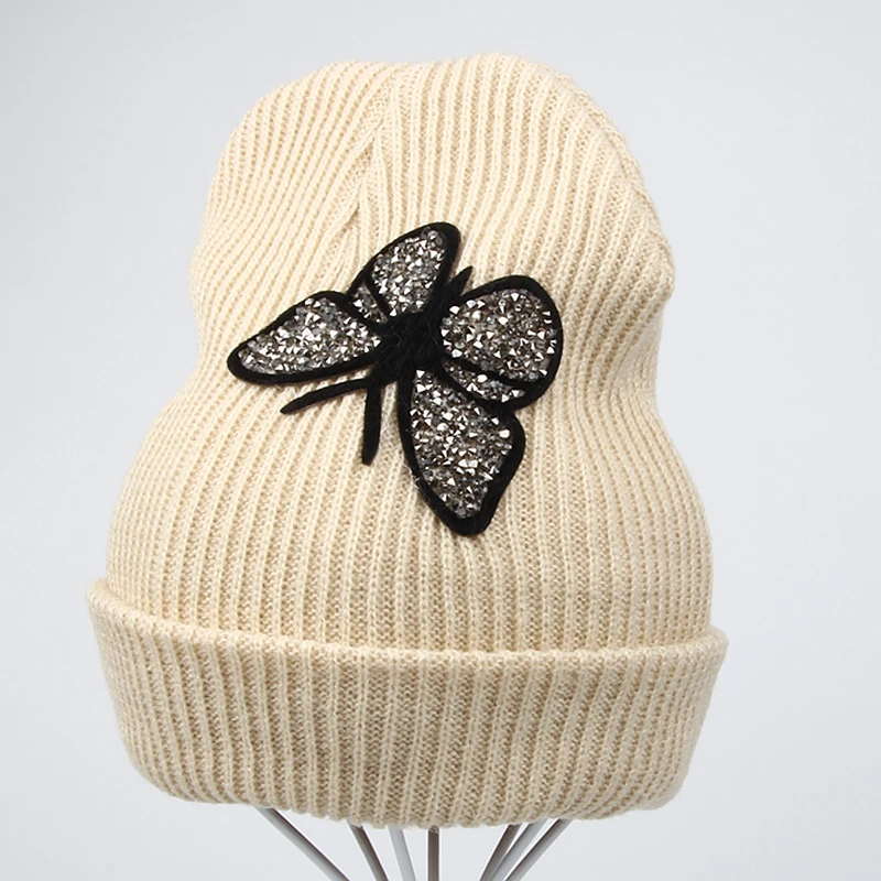 Женская шапка вязаные зимние шапки бини для женщин роскошная Дамская с