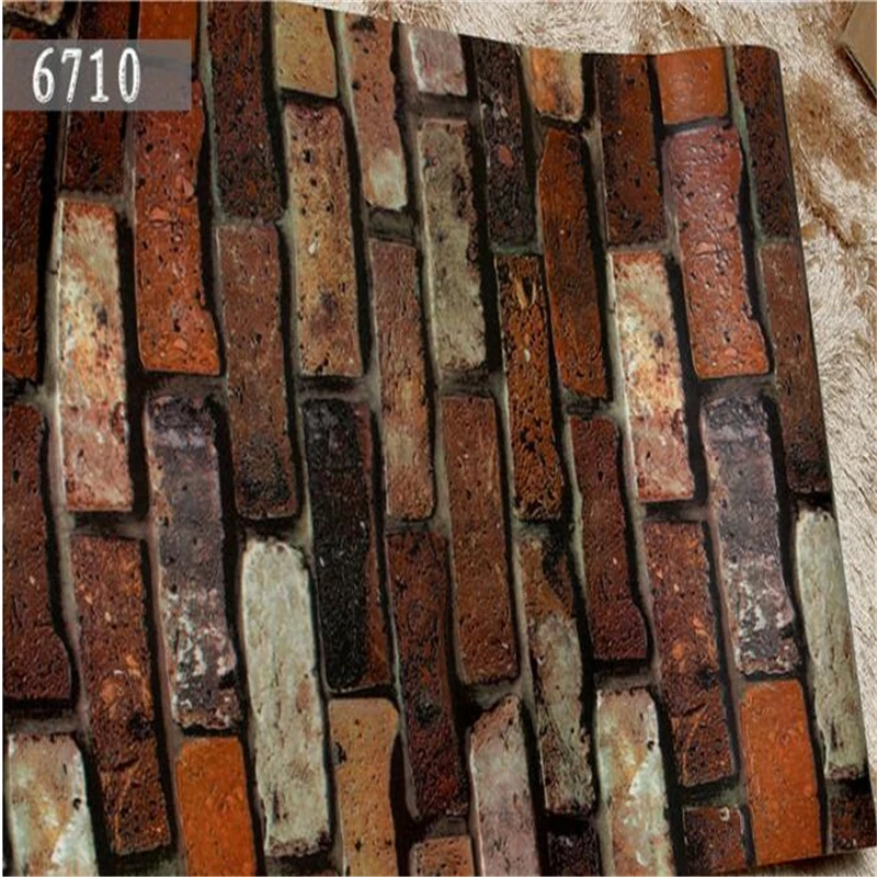 

beibehang Mural 3dChinese vintage dark red brick wallpaper 3d hotel restaurant imitation brick waterproof culture stone project