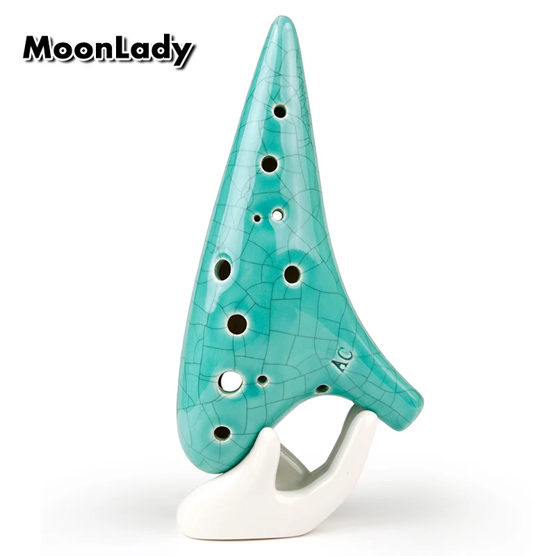 Специальные музыкальные инструменты Alto C Ocarina Green Ice crack 12 отверстий китайские