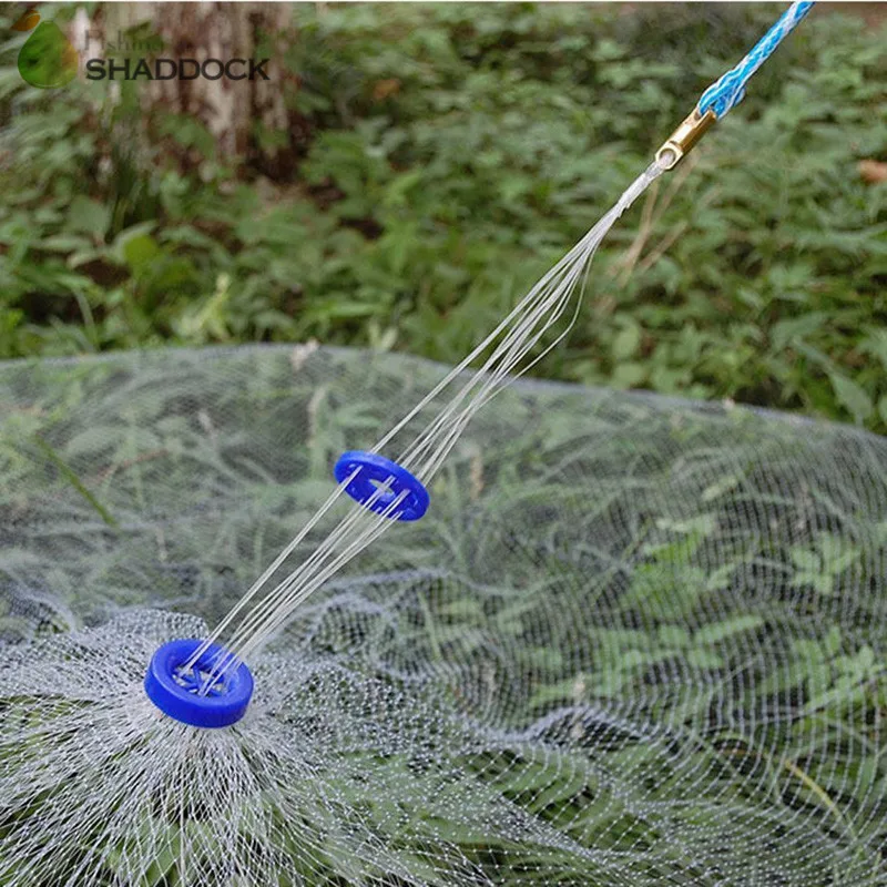 12 Feet Radius 0.75LB Fishing Cast Net American Heavy Duty Real Lead Weights Hand Throwing Trap With Plastic Bucket | Спорт и