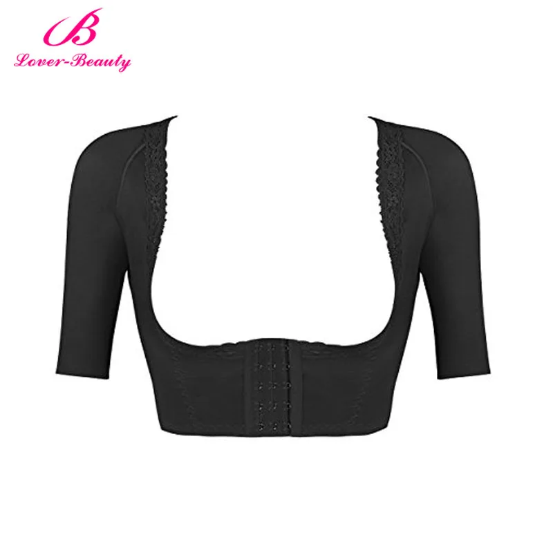 Lover beauty Женские Корректирующие Топы утягивающая, компрессионная укороченный топ с коротким рукавом Корректирующее белье для рук пуш-ап грудь Корректор осанки - Цвет: Crop Top