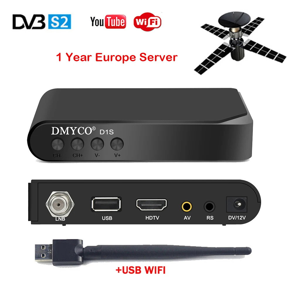 DVB S2 цифра спутниковый телевизионный ресивер D1S приемное устройство Full HD 1080 P Biss Key