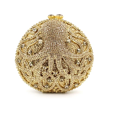 Роскошная женская сумочка в форме осьминога со стразами для выпускного вечера