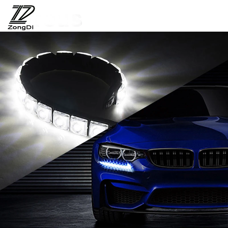 2 шт. Автомобильные светодиодные дневные ходовые огни ZD 12 В DRL Противотуманные