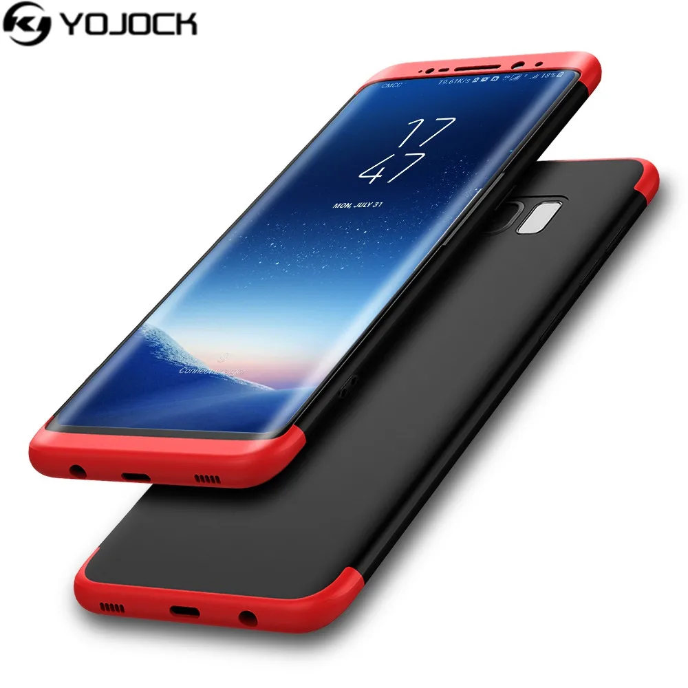 YOJOCK 360 полная защита Жесткий ПК чехол для Samsung Galaxy S8 S8Plus Note 8 S6 S7 Edge 3 в 1 Пластиковые