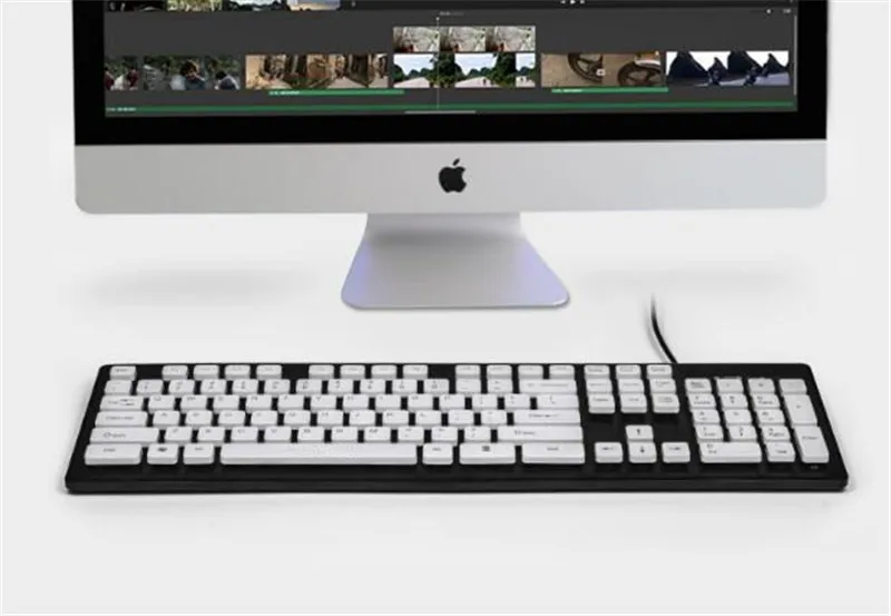 KuWFi 104 ключей 1,5 м USB Проводная клавиатура ультра-тонкая Офисная Клавиатура игровая клавиатура для Apple Планшетные ПК WindowsXP/7/8/10 Mac10.2