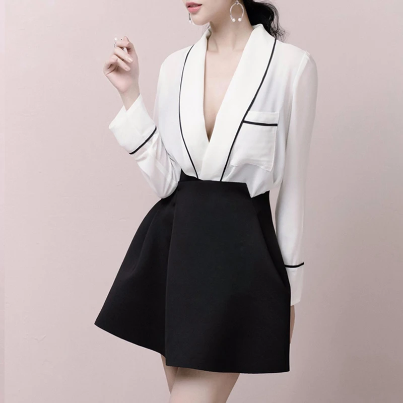 Женский костюм-двойка Max Spri комплект из 2 предметов Сексуальная мини-юбка с