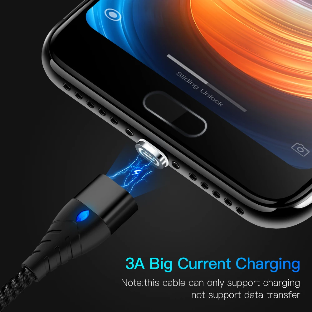 Магнитный кабель со светодиодной подсветкой Micro usb Тип C адаптер для быстрой