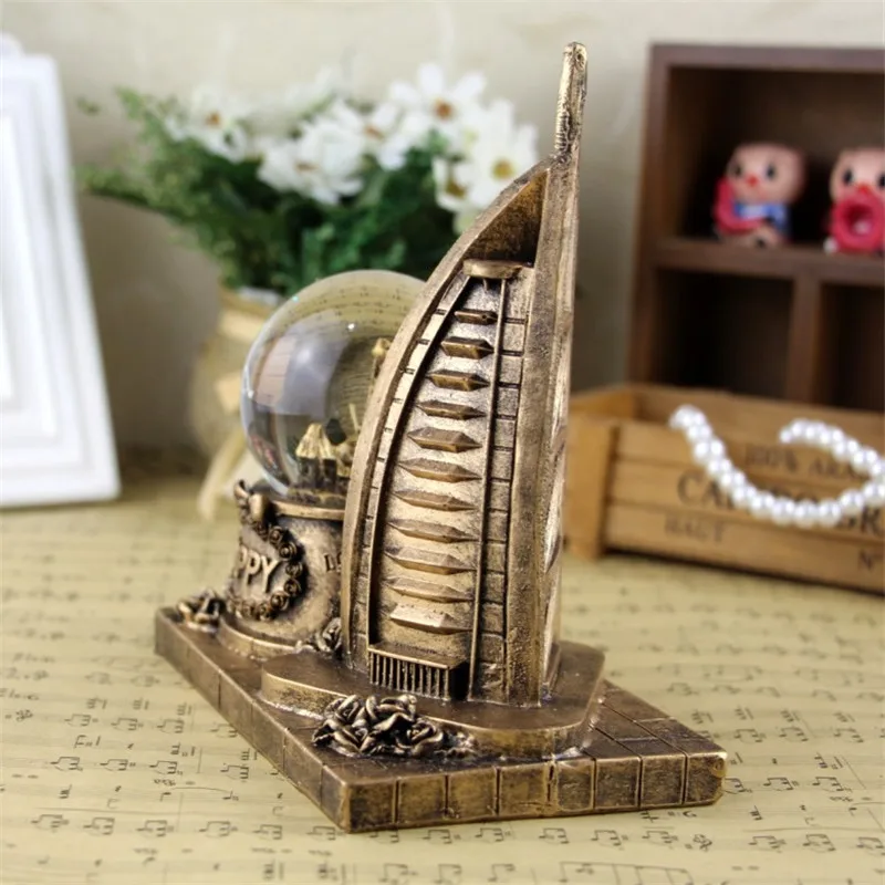 Хрустальный шар Европейский Burj Al Arab Crafts украшение для дома ветряная мельница