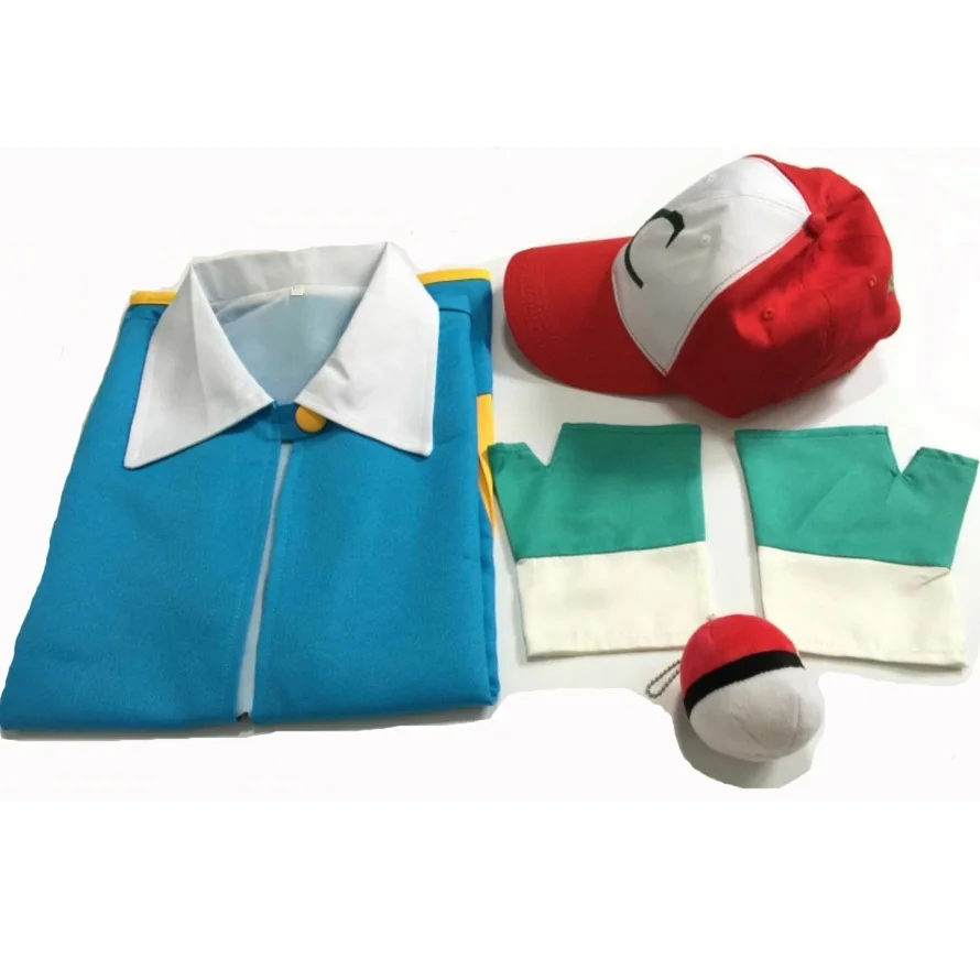 Новый 2016 для взрослых детей мужчин мальчиков Покемон Ash карнавальный костюм ketchum