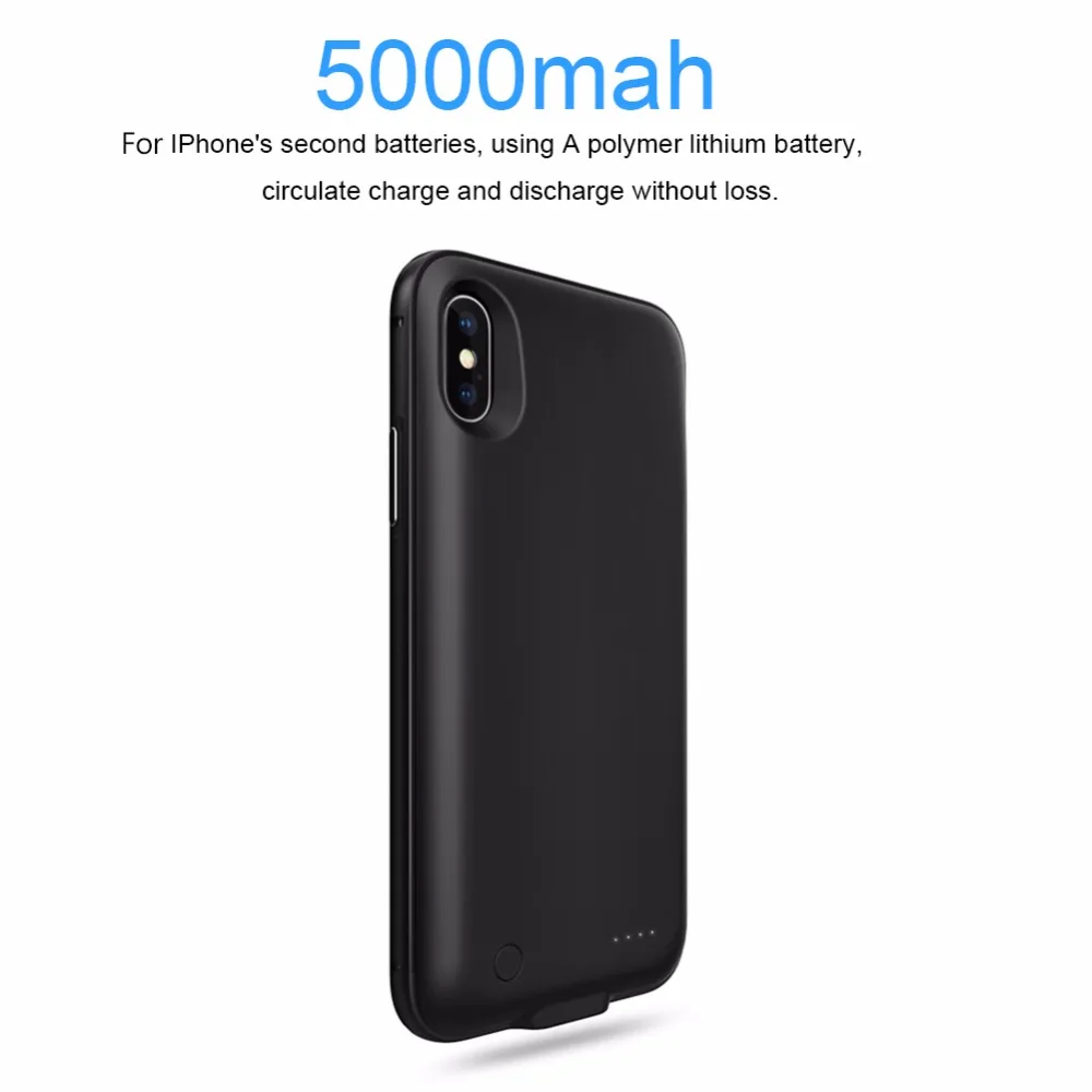 5000 мАч батарея зарядное устройство чехол для iPhone X резервная копия зарядного банка Внешняя батарея зарядное устройство Портативный повербанк телефон крышка для iPhone 10