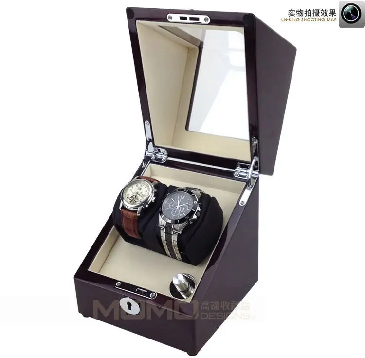 2 + 0 слоты автоматическое роскошь дерево часы намотки Двигатель с