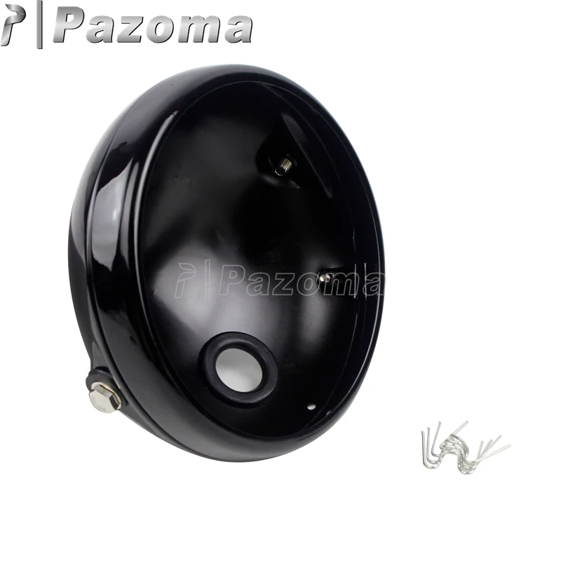 gloss black 7 дюймов корпус фары мотоцикла " мотоцикл светодиодные фары корпус ковша отделка кольцо для Harley Honda Yamaha YBR125 YBR 125 - Цвет: gloss black