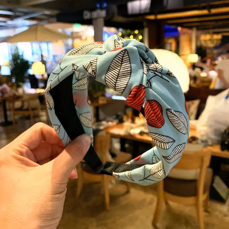 Для девочек лента для волос тюрбан красочные свежий листок резинка повязка на