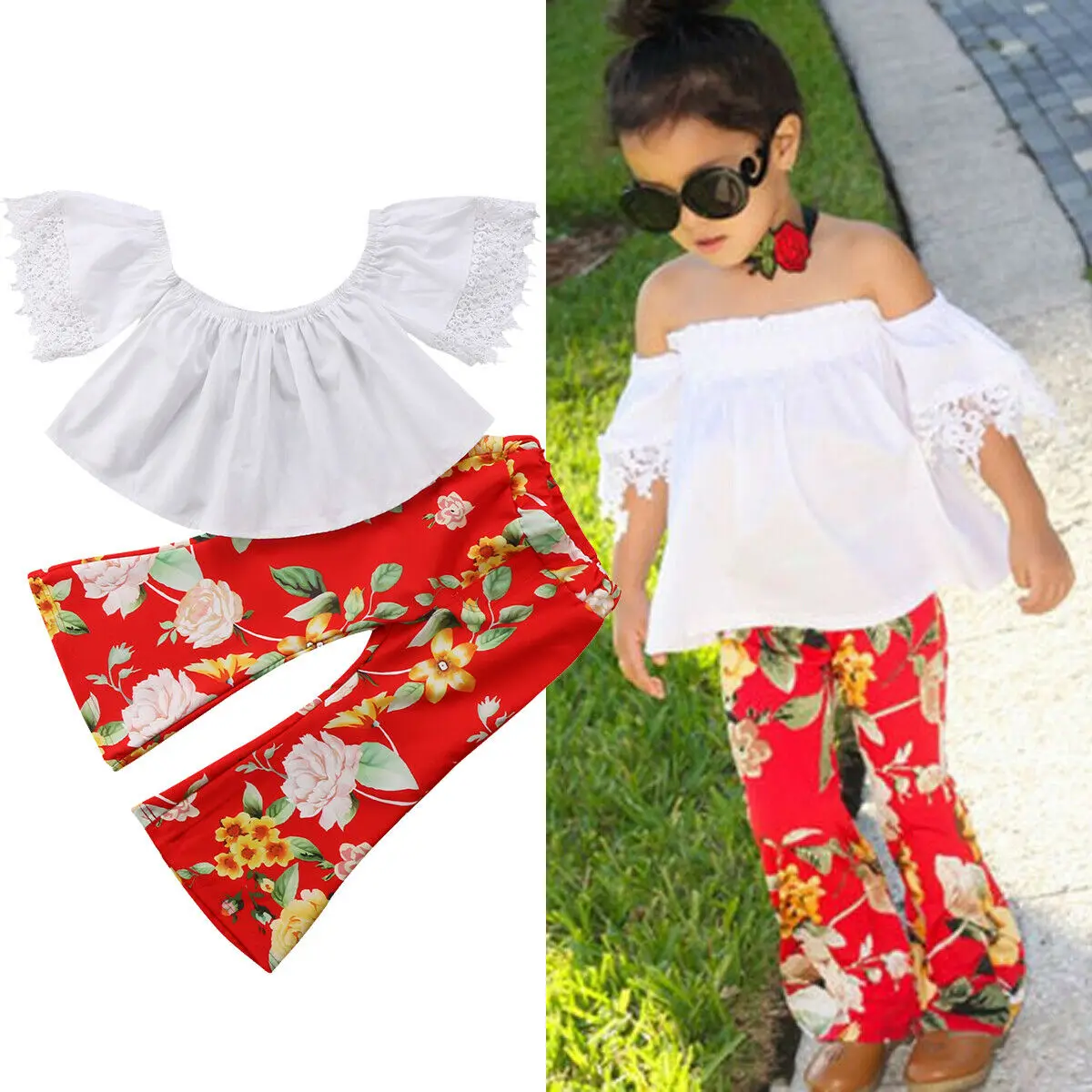 Imcute/Новейшая модная одежда для маленьких девочек белая футболка с открытыми