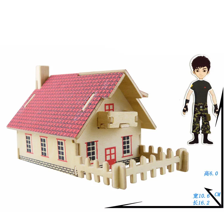 DIY деревянные строительные блоки ручной сборки игрушки 3D модель дом развивающие игрушки для детей