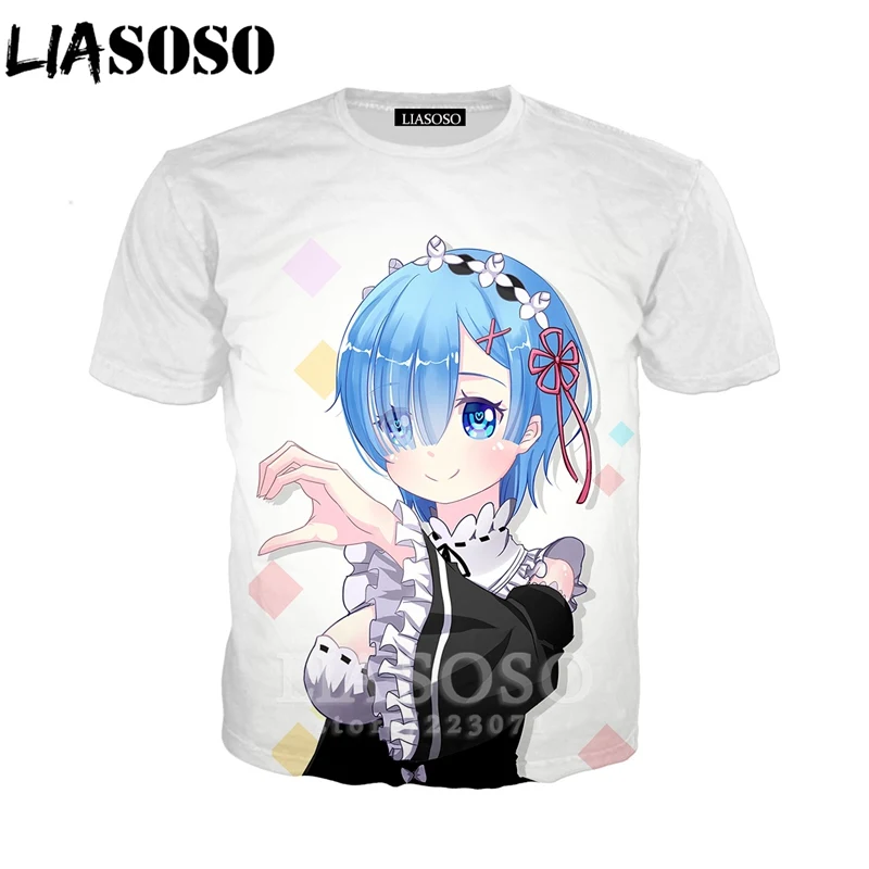 LIASOSO Новинка лета 2019 мужская и женская футболка с коротким рукавом 3D принтом