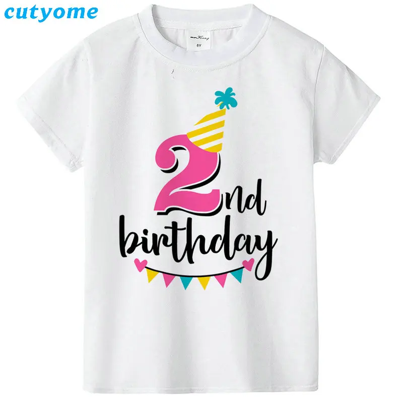 Футболка с короткими рукавами и надписью «Happy Birthday» для мальчиков, одежда для дня рождения для мальчиков 1, 2, 3, 4, 5, 6, 7, 8, 9 лет, топы для маленьких девочек, рубашки