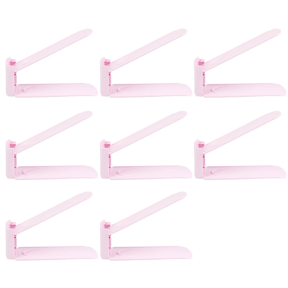 8PCs Pink 2/4/6/8/10 шт. Регулируемый органайзер для обуви Современная двойная стеллаж для хранения обуви Space Saver обувь органайзеры стенд полка для Гостиная - Цвет: 8PCs Pink