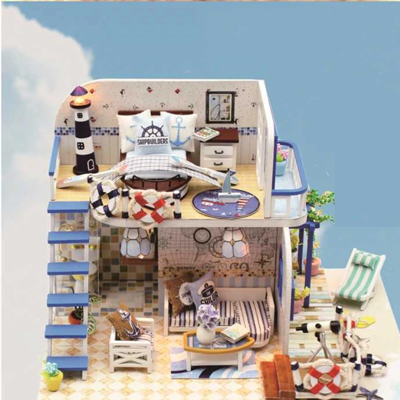 Сборный кукольный домик сделай сам для девочек вилла кукол миниатюрные домики