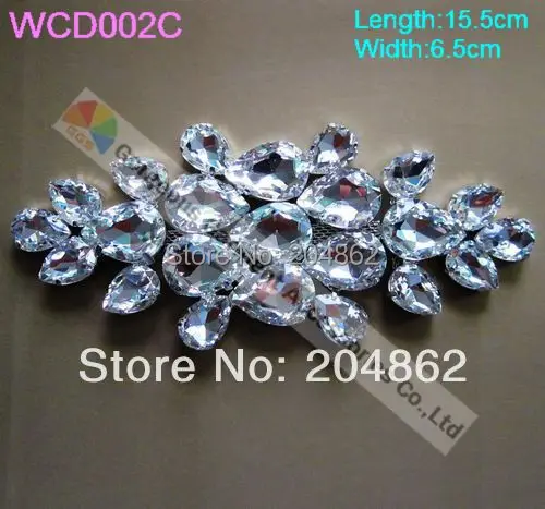 1 X потрясающий прозрачный стекло стразы Хрустальный пояс аппликация серебряное
