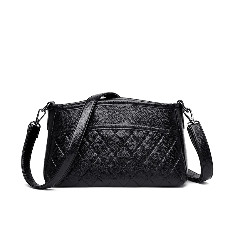 Натуральная кожа модные однотонные женские сумки-мессенджеры для женщин 2019