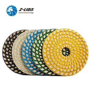 Бриллиантовые шлифовальные диски Z-LION 4 дюйма, 3 шт., гранулированные полировальные диски для спекания металла, абразивные шлифовальные диски для Бетонного Пола