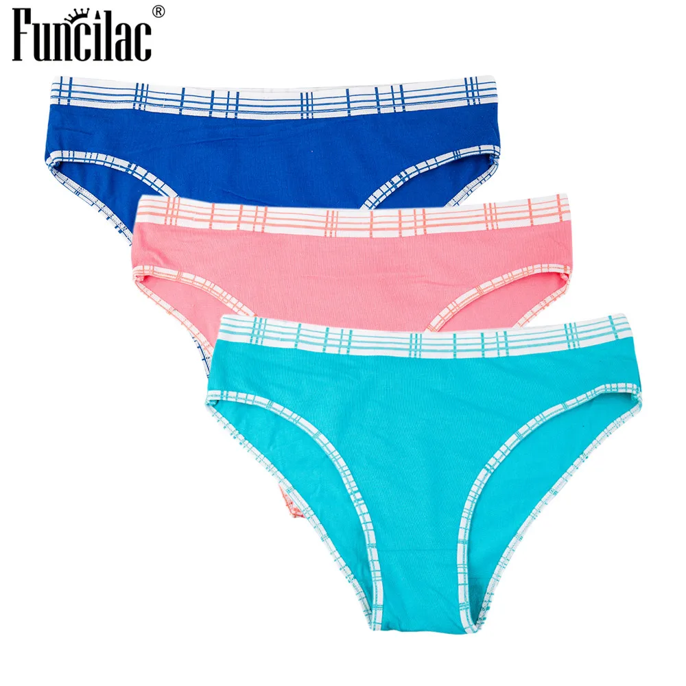 FUNCILAC бесшовные хлопковые женские сексуальные короткие трусы нижнее белье