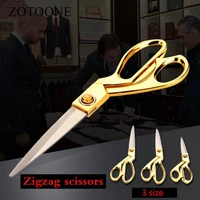 brand 3 size tailors vintage sewing shears craft cutting scissors for needlework zigzag scissors for sewing stainless steel z1